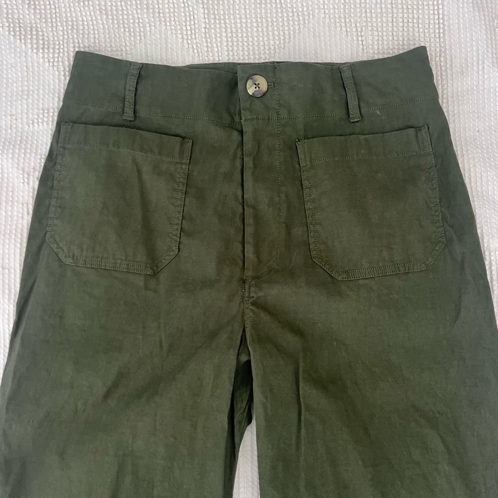 Maeve Green Wide Leg Pants - Picture 2 of 5